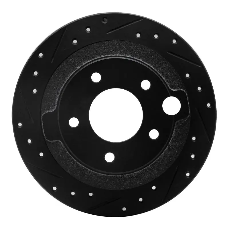 R1 95-02 Mazda Millenia Rear Left Drilled & Slotted Black Brake Rotor 1
