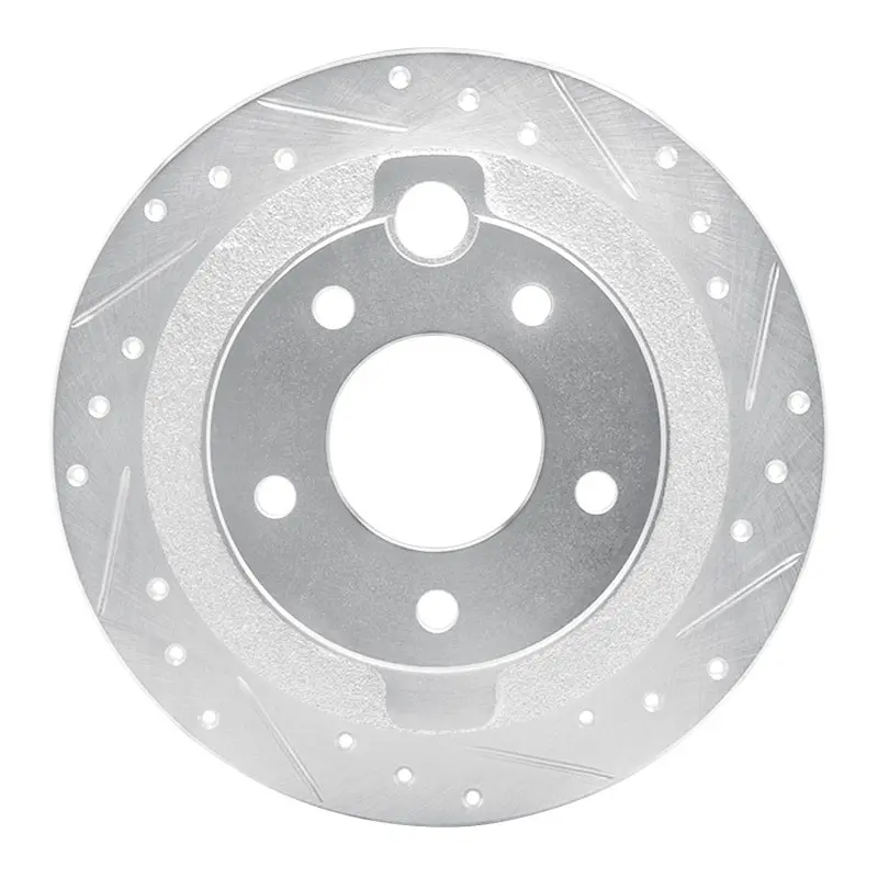 R1 95-02 Mazda Millenia Rear Right Drilled & Slotted Silver Brake Rotor 1