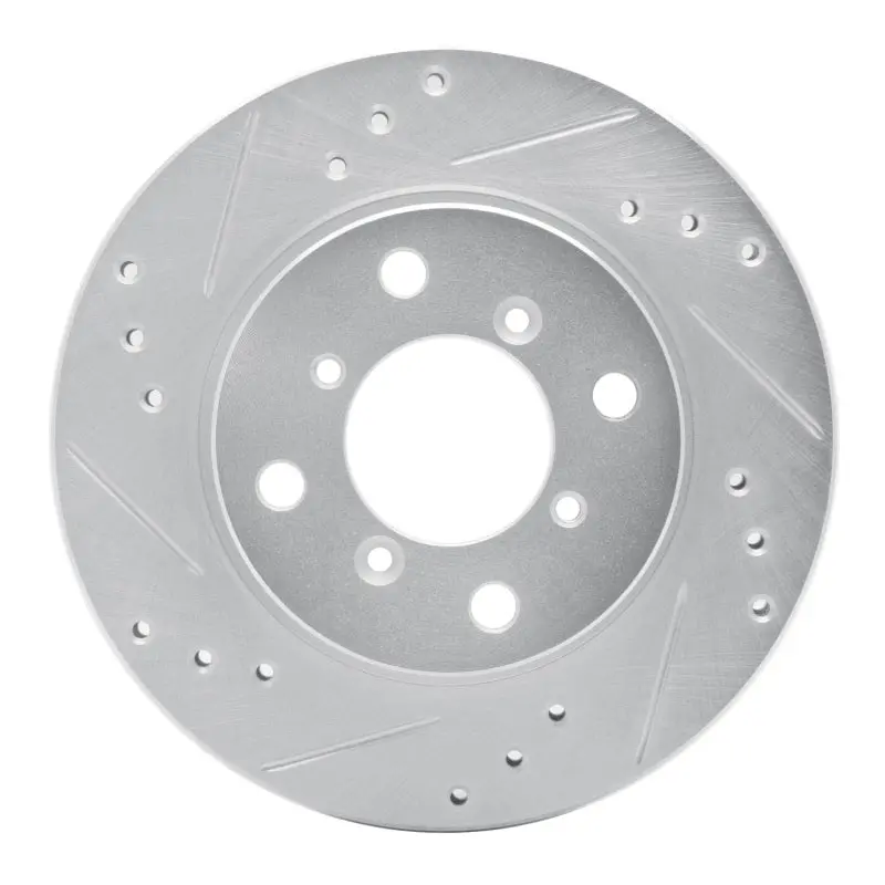 R1 95-02 Suzuki Esteem Front Left Drilled & Slotted Silver Brake Rotor 1