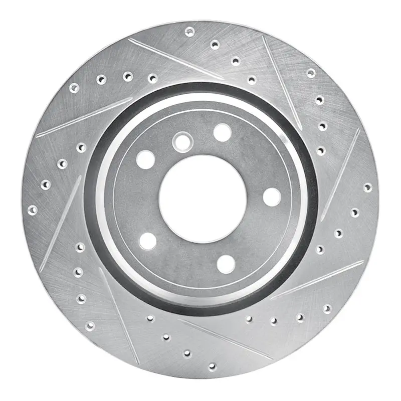 R1 95-03 Bmw 750Il Rear Right Drilled & Slotted Silver Brake Rotor 1