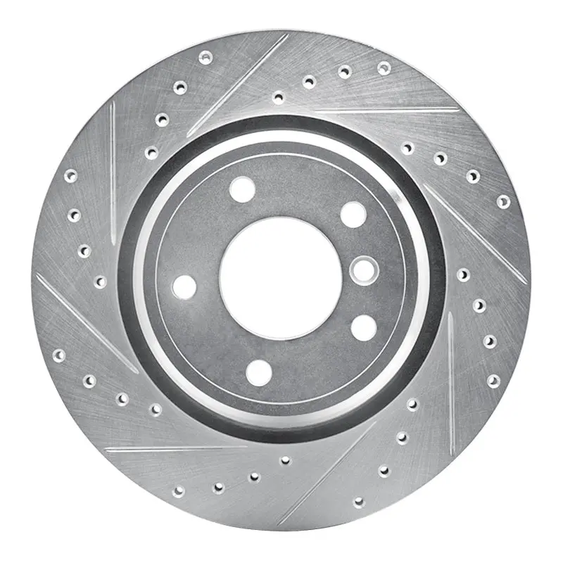 R1 95-03 Bmw Z8 Rear Left Drilled & Slotted Silver Brake Rotor 1