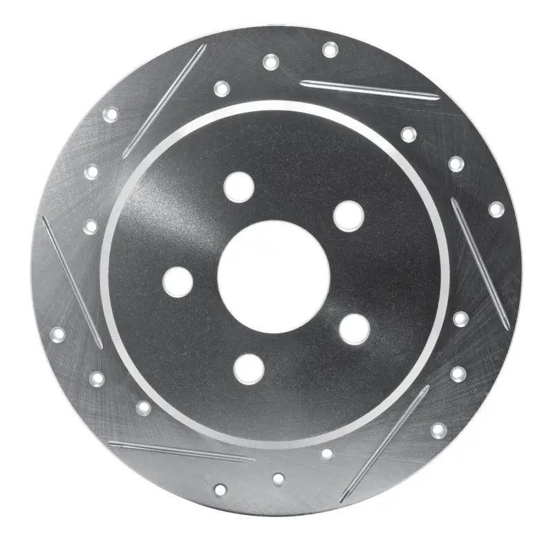 R1 95-03 Chrysler Pt Cruiser Rear Left Drilled & Slotted Silver Brake Rotor 1