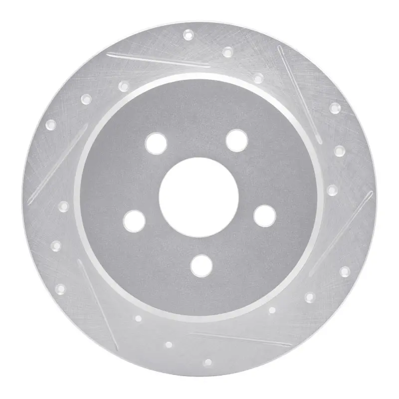 R1 95-03 Chrysler Pt Cruiser Rear Right Drilled & Slotted Silver Brake Rotor 1