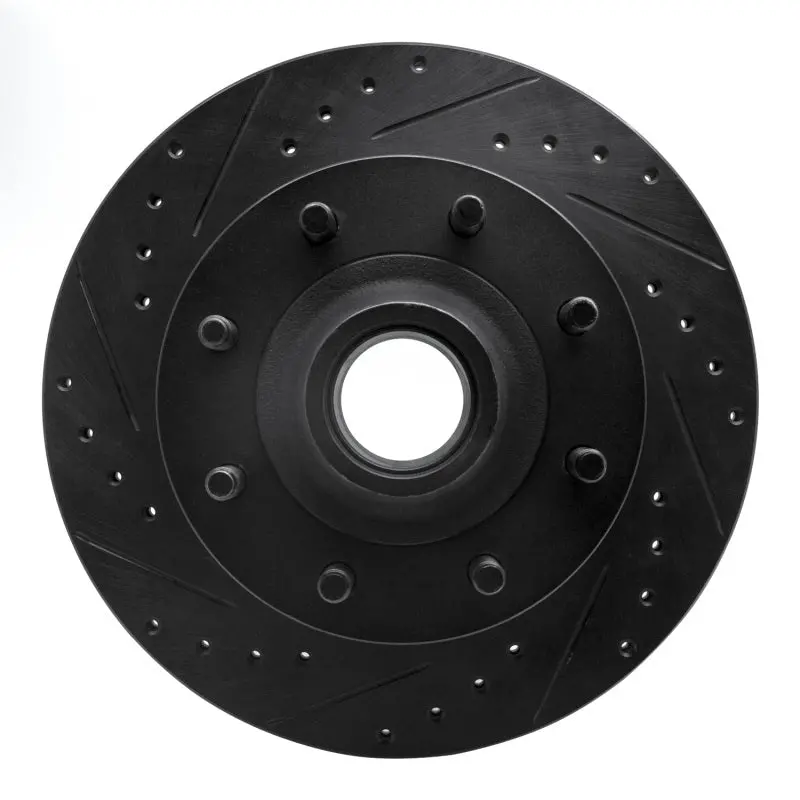 R1 95-04 Ford E-250 Econoline Front Left Drilled & Slotted Black Brake Rotor 1