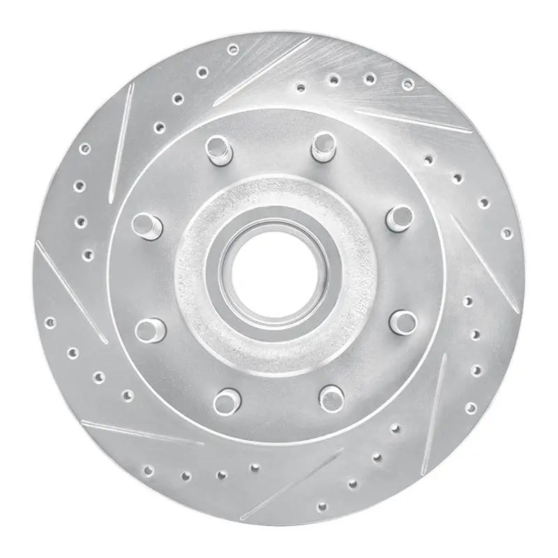 R1 95-04 Ford E-250 Econoline Front Left Drilled & Slotted Silver Brake Rotor 1