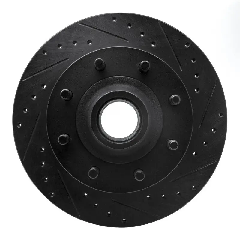 R1 95-04 Ford E-350 Econoline Front Right Drilled & Slotted Black Brake Rotor 1