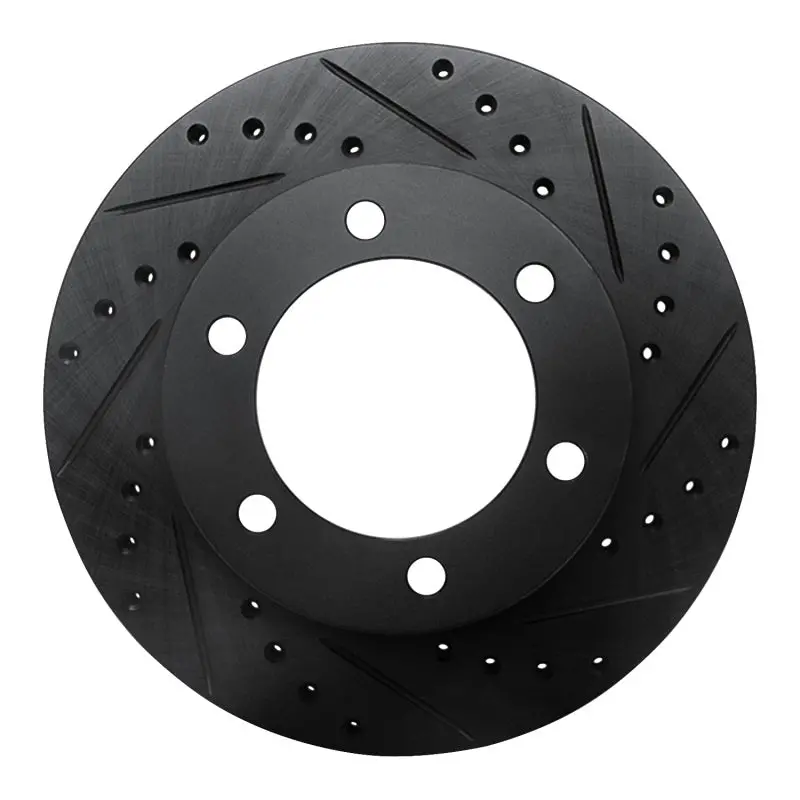 R1 95-04 Toyota 4Runner Front Right Drilled & Slotted Black Brake Rotor 1