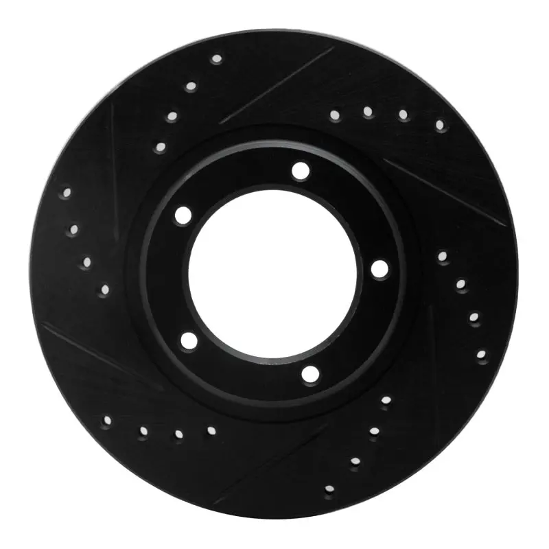 R1 95-04 Toyota Tacoma Front Left Drilled & Slotted Black Brake Rotor 1