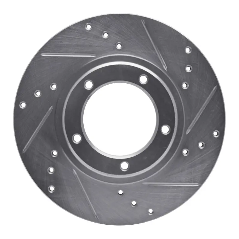 R1 95-04 Toyota Tacoma Front Right Drilled & Slotted Silver Brake Rotor 1