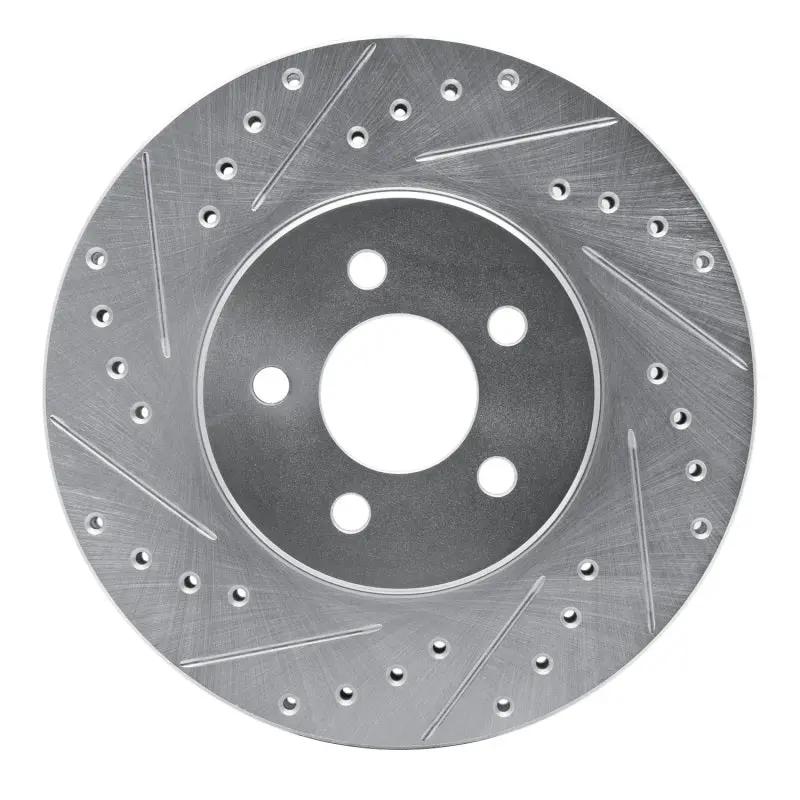 R1 95-06 Chrysler Cirrus Front Left Drilled & Slotted Silver Brake Rotor 1