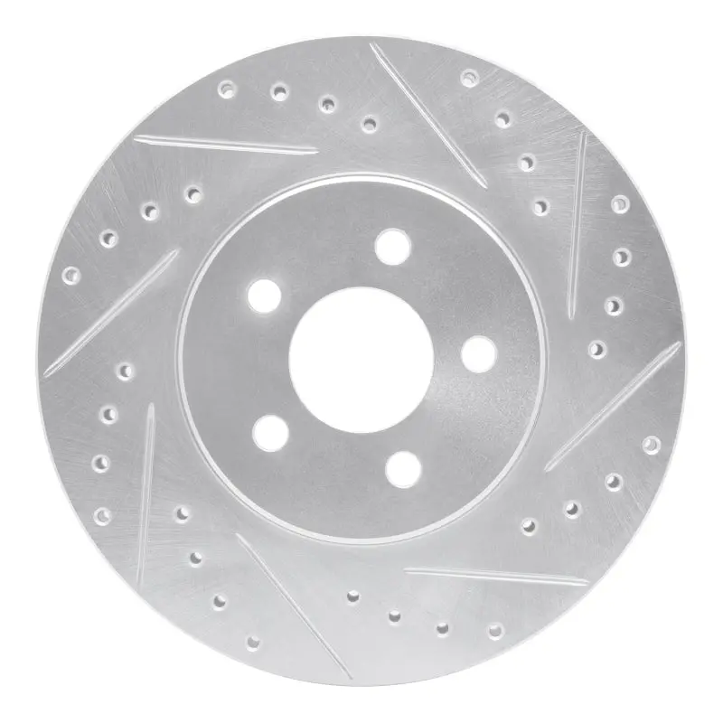 R1 95-06 Chrysler Cirrus Front Right Drilled & Slotted Silver Brake Rotor 1