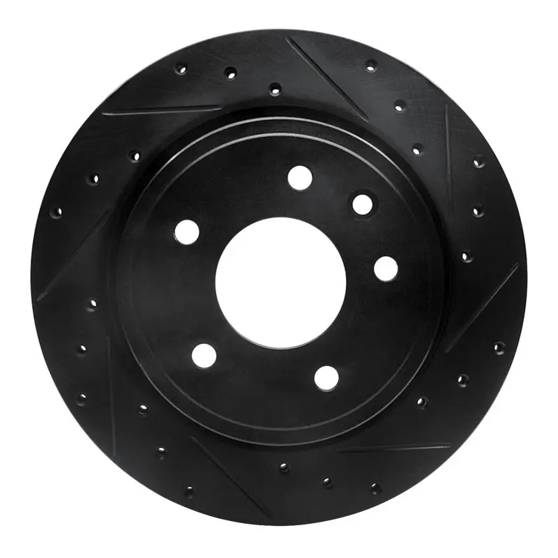 R1 95-06 Jaguar Xjr Rear Right Drilled & Slotted Black Brake Rotor 1