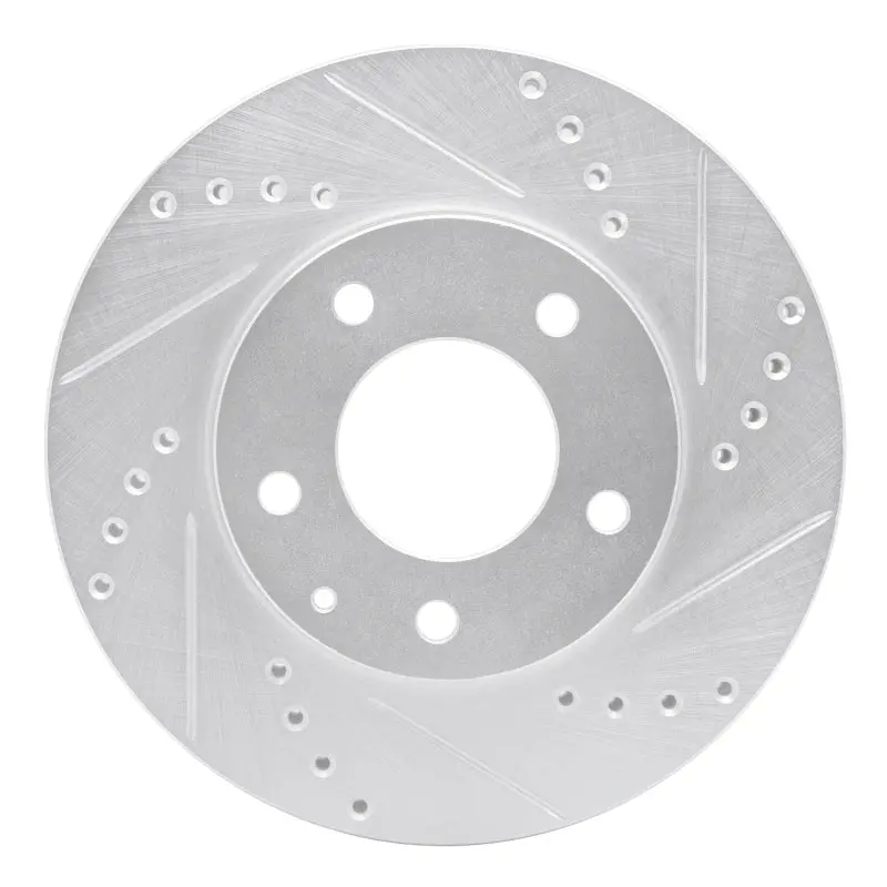 R1 95-06 Mazda Millenia Front Right Drilled & Slotted Silver Brake Rotor 1