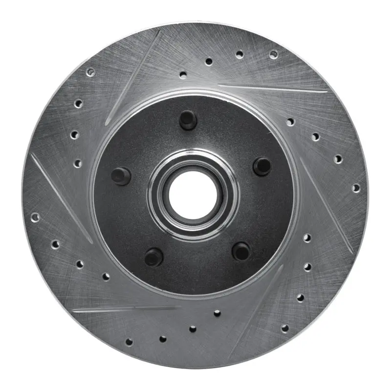 R1 95-11 Ford Explorer Front Left Drilled & Slotted Silver Brake Rotor 1