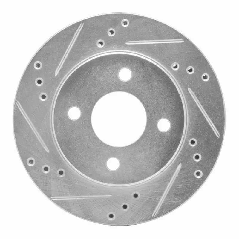 R1 95-96 Dodge Neon (Usa/Canada) Front Left Drilled & Slotted Silver Brake Rotor 1