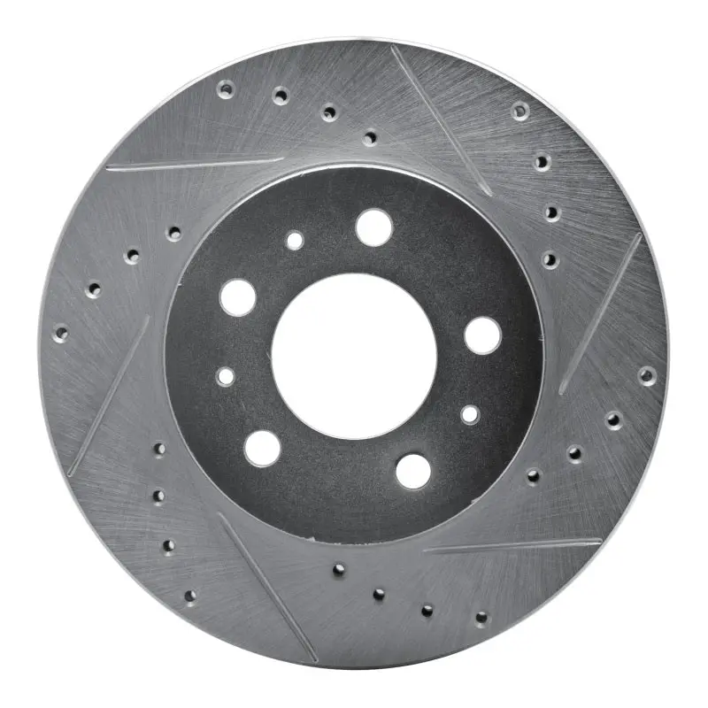 R1 95-97 Ford Crown Victoria Front Left Drilled & Slotted Silver Brake Rotor 1