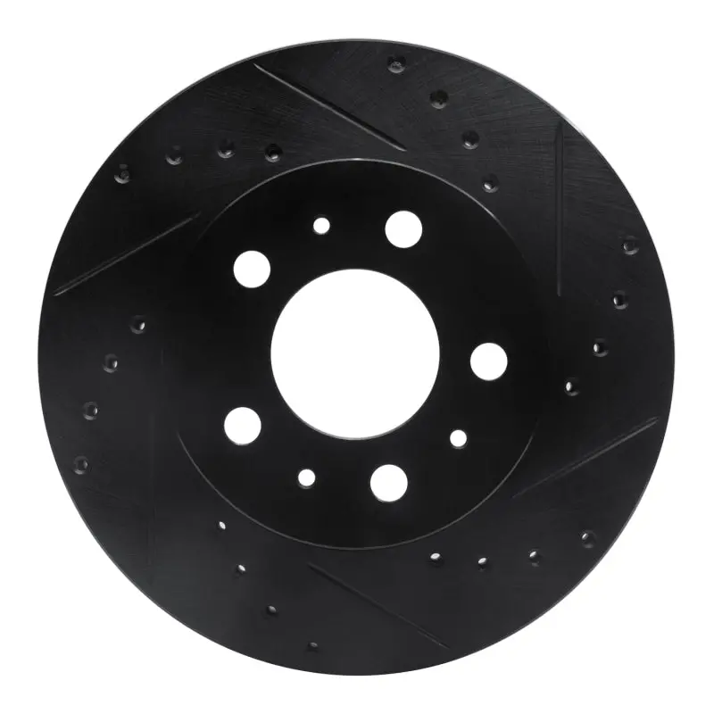 R1 95-97 Ford Crown Victoria Front Right Drilled & Slotted Black Brake Rotor 1
