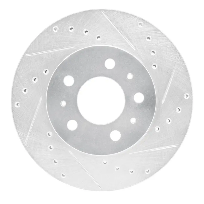 R1 95-97 Ford Crown Victoria Front Right Drilled & Slotted Silver Brake Rotor 1