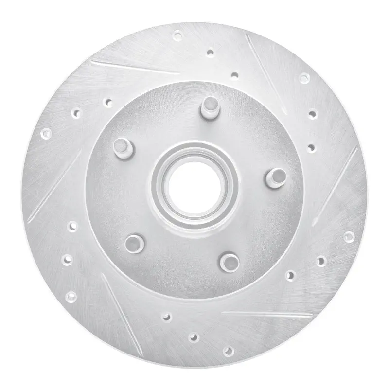R1 95-97 Ford Ranger (Usa/Canada) Front Right Drilled & Slotted Silver Brake Rotor 1