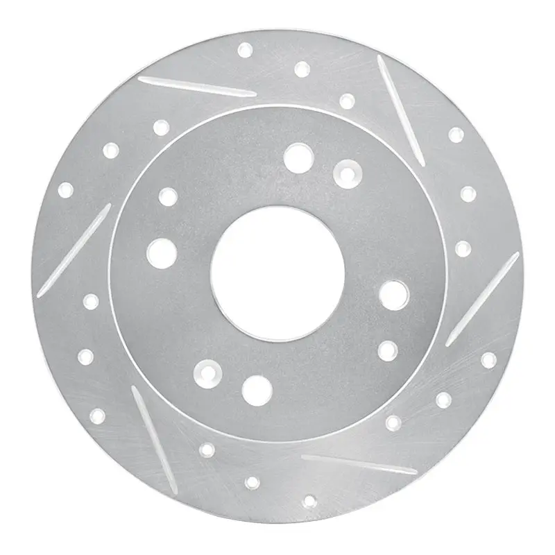 R1 95-98 Acura Tl Rear Right Drilled & Slotted Silver Brake Rotor 1