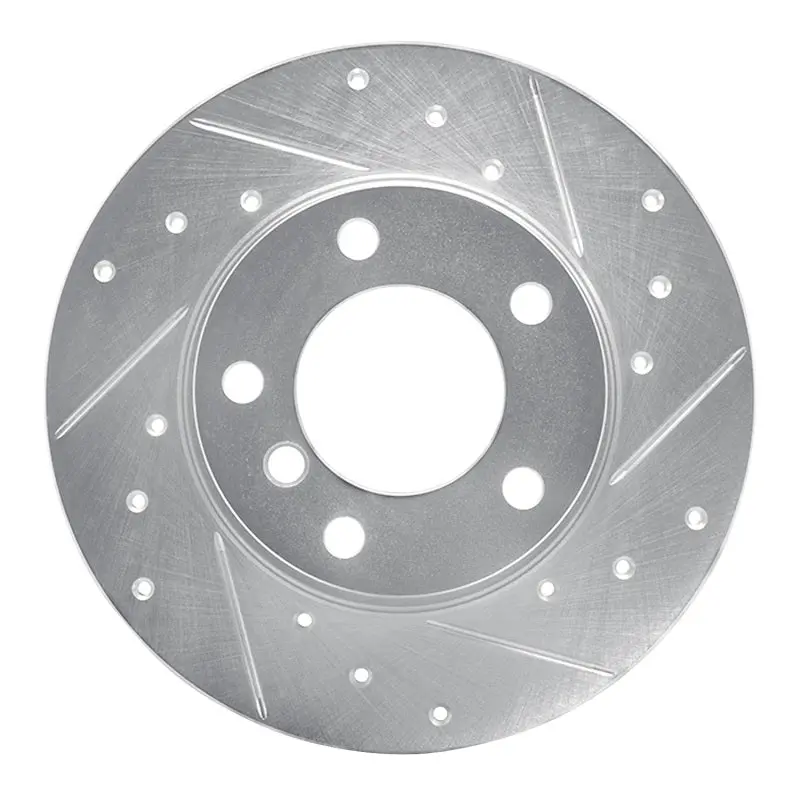 R1 95-98 Bmw 318Ti Front Right Drilled & Slotted Silver Brake Rotor 1