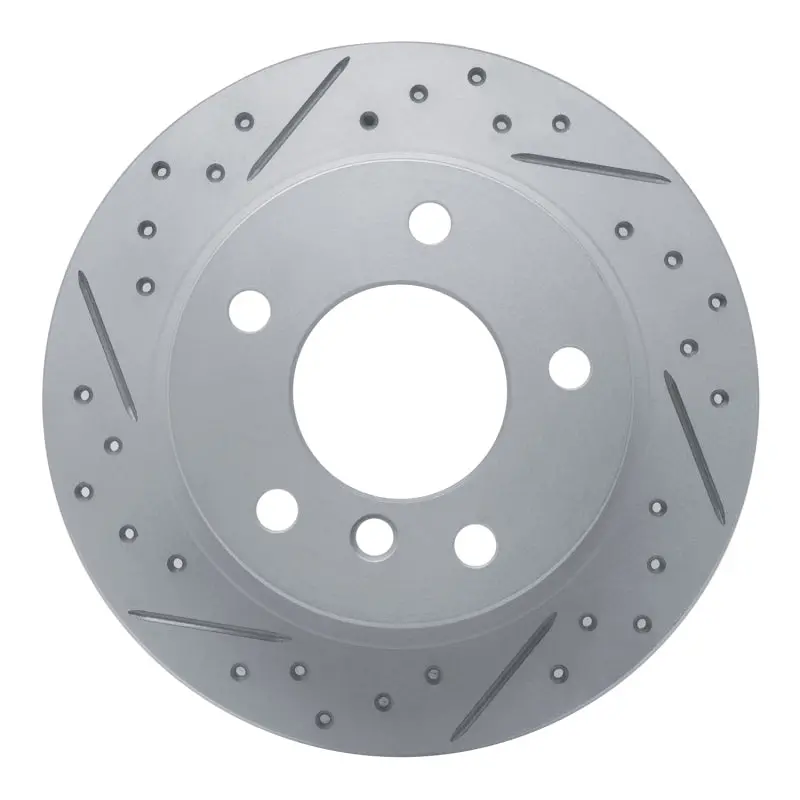 R1 95-99 Bmw 318Ti Rear Left Drilled & Slotted Geo-Carbon Rotor 1