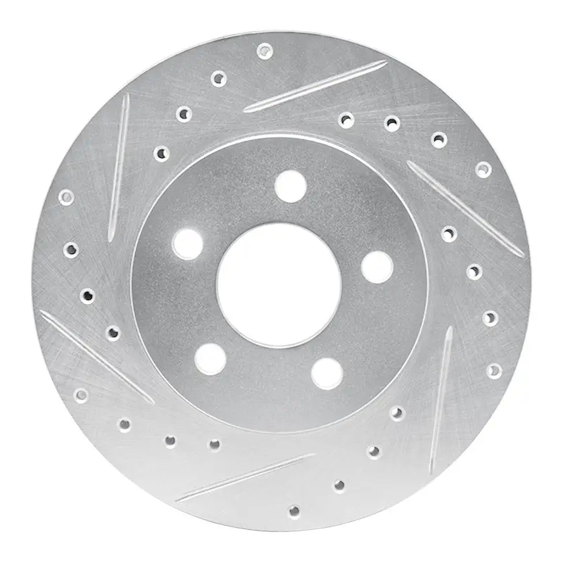 R1 96-00 Chrysler Town & Country Front Left Drilled & Slotted Silver Brake Rotor 1