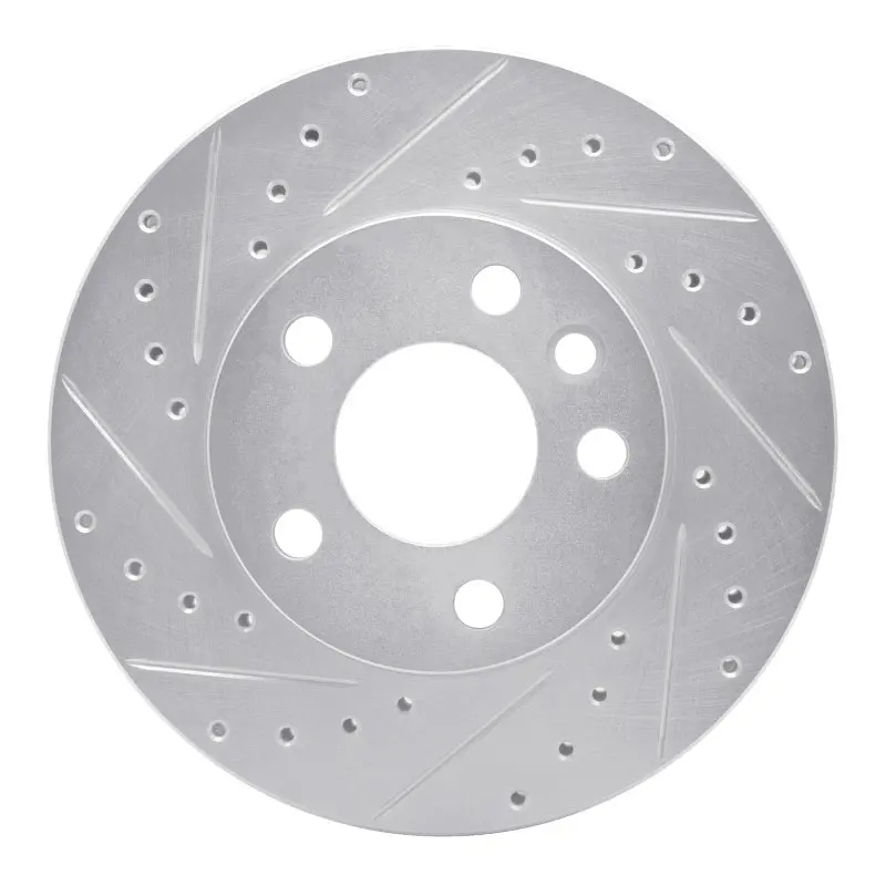 R1 96-00 Volkswagen Eurovan Front Left Drilled & Slotted Silver Brake Rotor 1