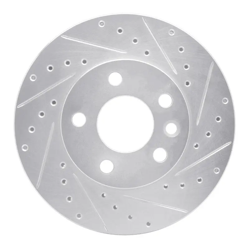 R1 96-00 Volkswagen Eurovan Front Right Drilled & Slotted Silver Brake Rotor 1