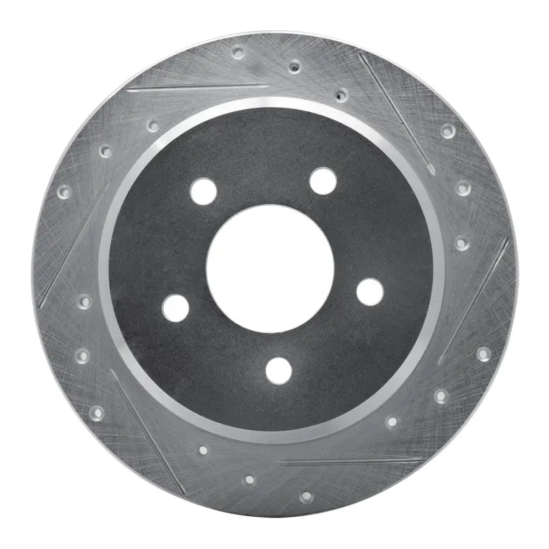 R1 96-02 Ford Crown Victoria Rear Right Drilled & Slotted Silver Brake Rotor 1