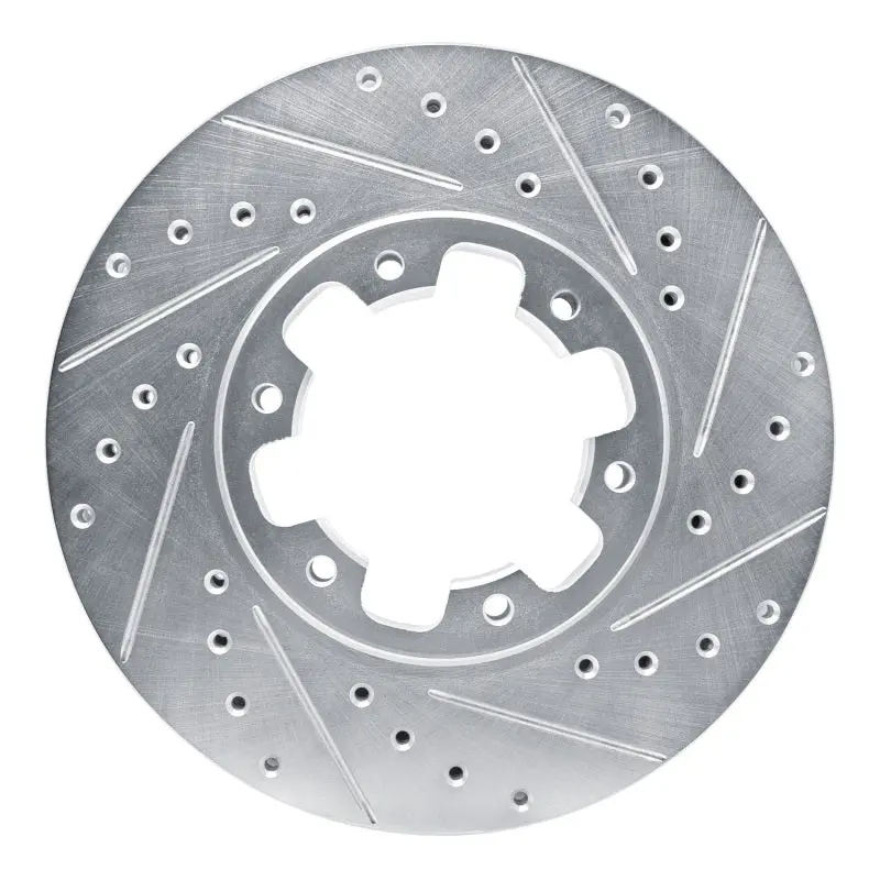 R1 96-04 Infiniti Qx4 Front Right Drilled & Slotted Silver Brake Rotor 1
