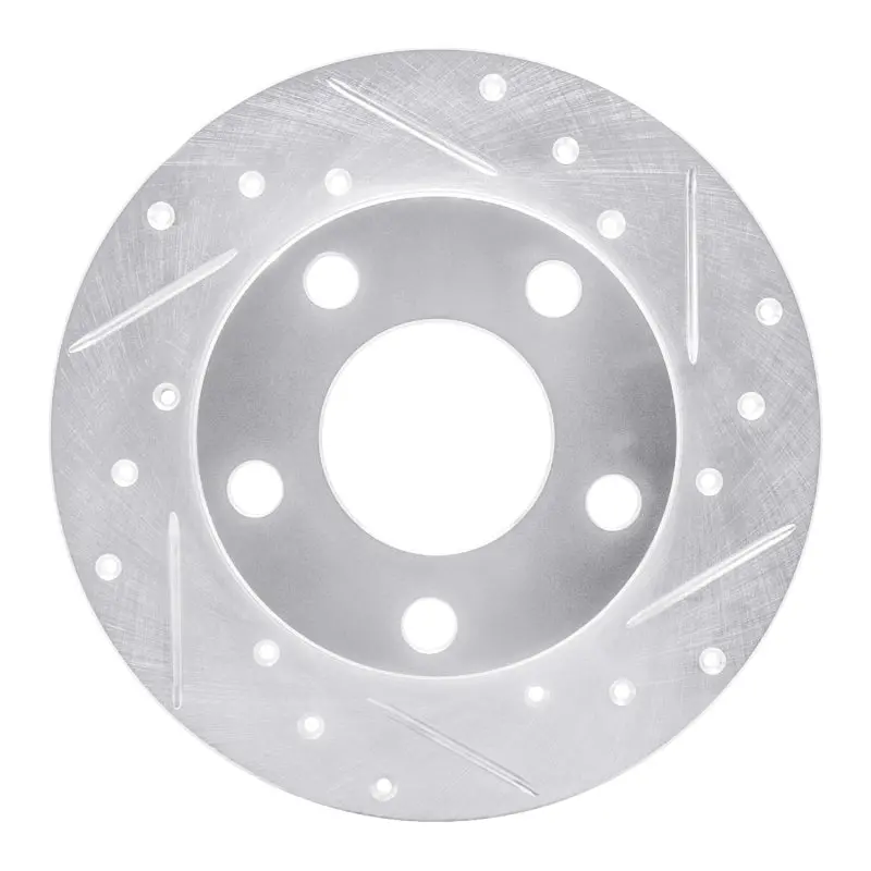 R1 96-05 Audi A4 Quattro Rear Right Drilled & Slotted Silver Brake Rotor 1