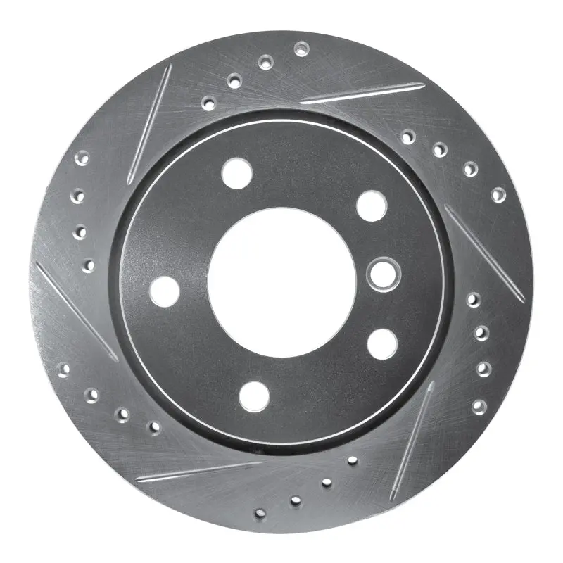R1 96-05 Bmw 323Ci Rear Left Drilled & Slotted Silver Brake Rotor 1