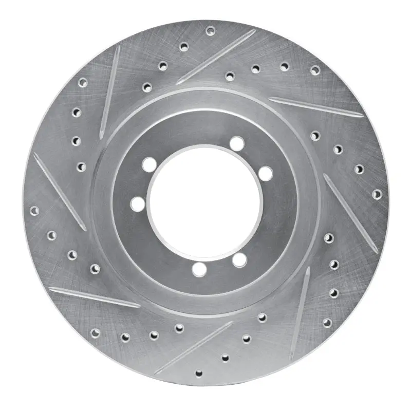 R1 96-06 Hummer H1 Front Left Rear Left Drilled & Slotted Silver Brake Rotor 1