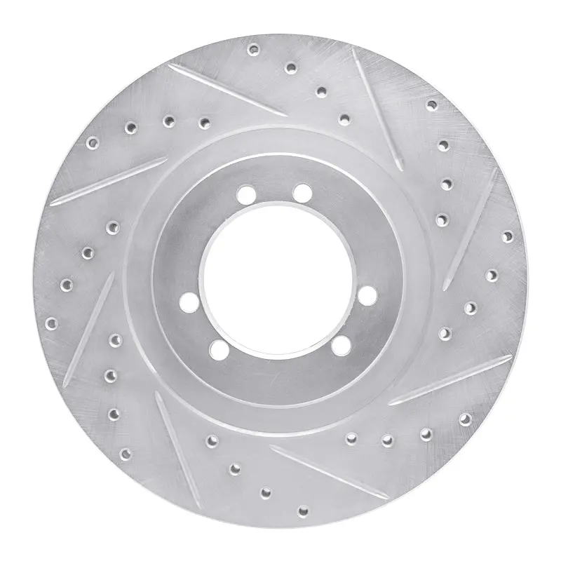 R1 96-06 Hummer H1 Front Right Rear Right Drilled & Slotted Silver Brake Rotor 1