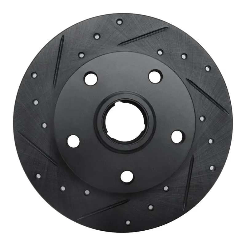 R1 96-08 Audi A4 (Mexico) Rear Left Drilled & Slotted Black Brake Rotor 1
