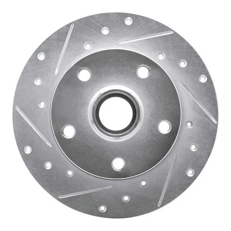 R1 96-08 Audi A4 (Mexico) Rear Left Drilled & Slotted Silver Brake Rotor 1