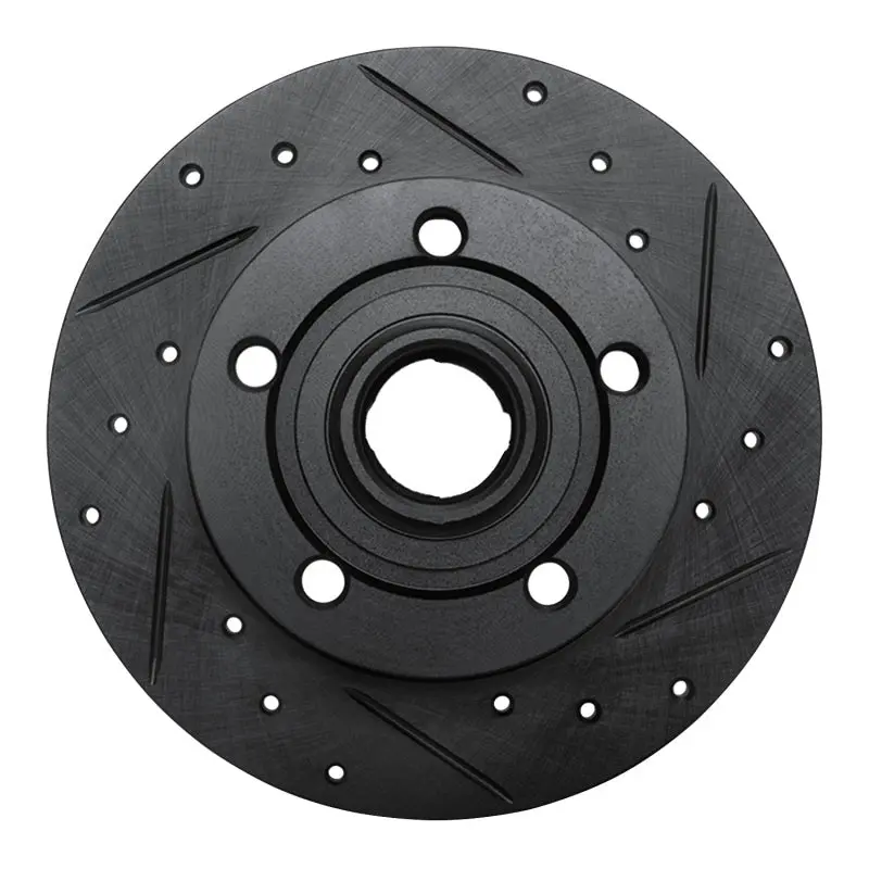 R1 96-08 Audi A4 (Mexico) Rear Right Drilled & Slotted Black Brake Rotor 1