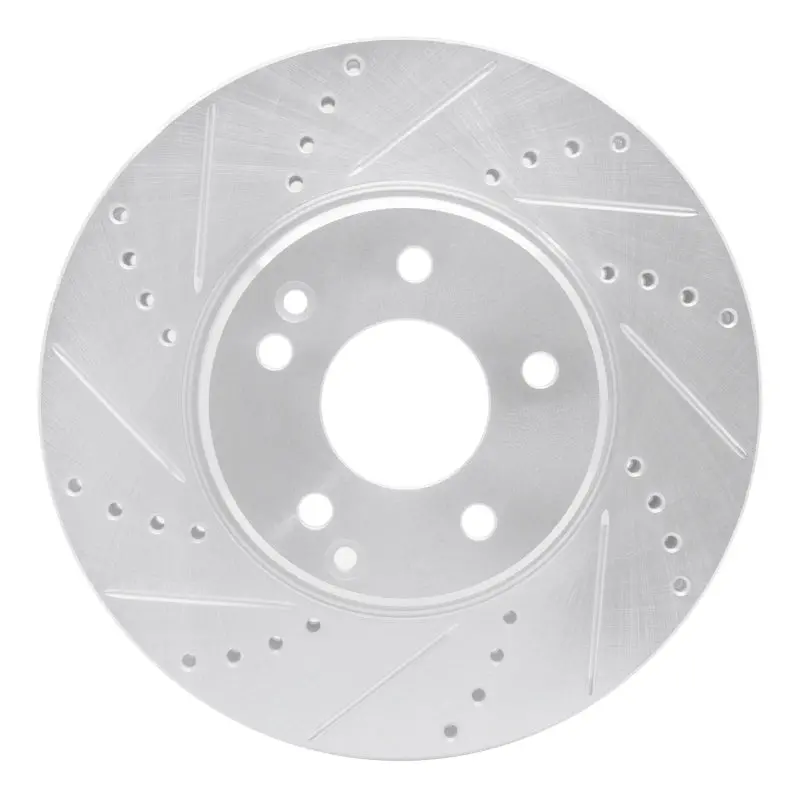 R1 96-11 Chrysler Crossfire Front Left Drilled & Slotted Silver Brake Rotor 1