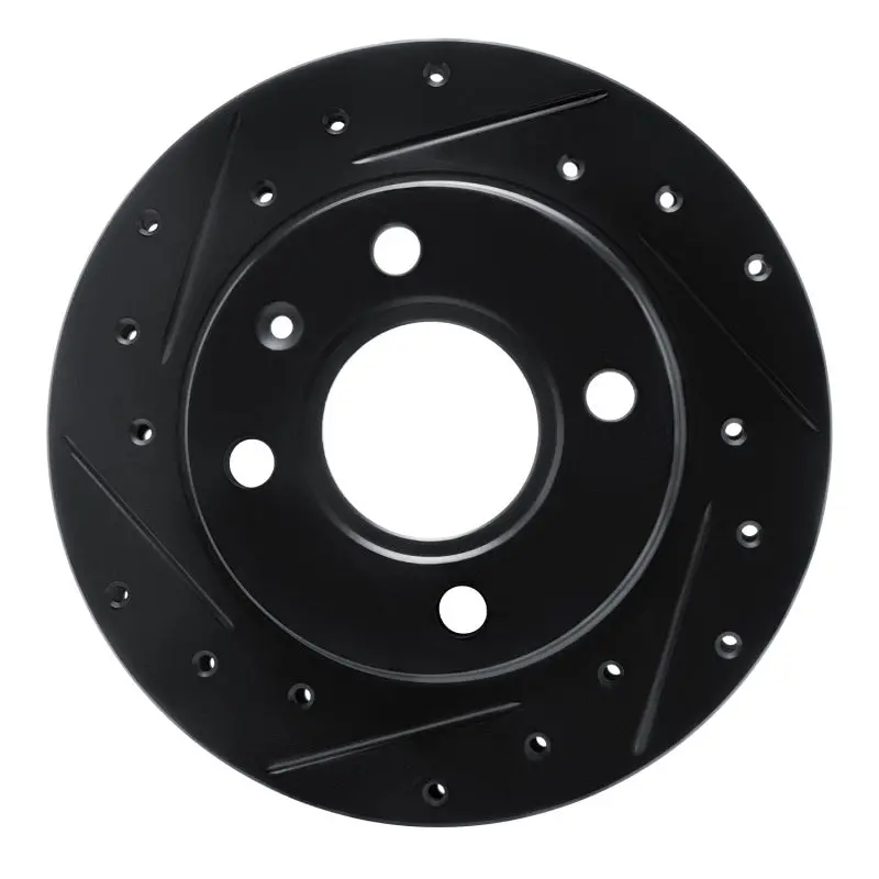 R1 96-15 Ford Fiesta (Mexico) Front Left Drilled & Slotted Black Brake Rotor 1