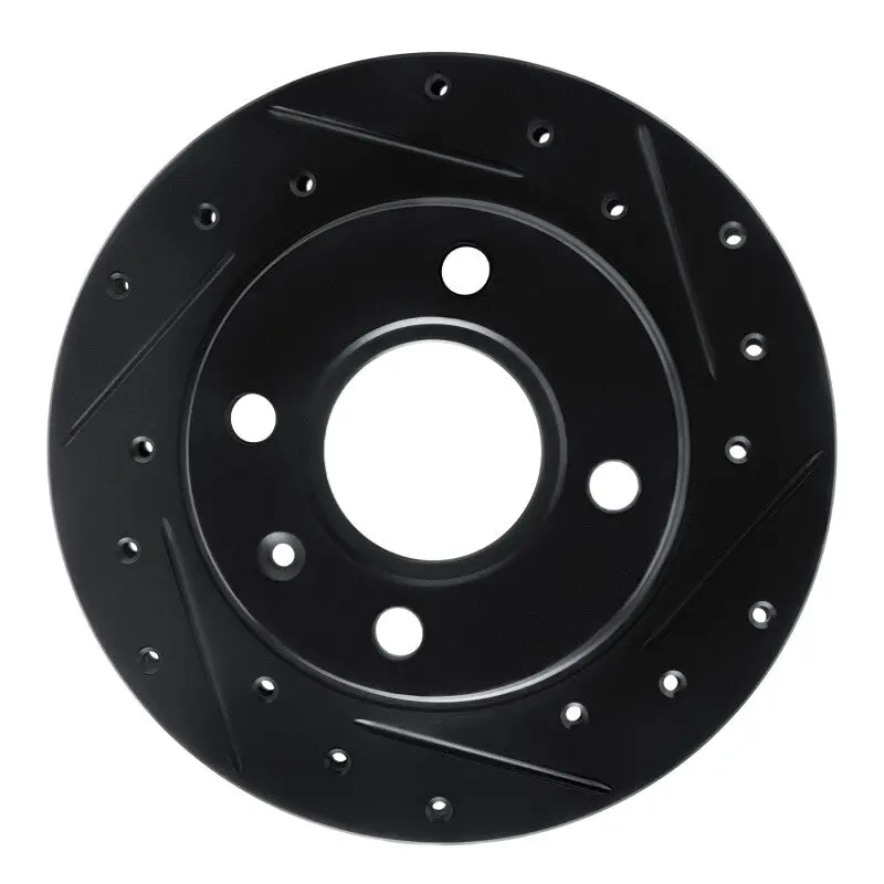 R1 96-15 Ford Fiesta (Mexico) Front Right Drilled & Slotted Black Brake Rotor 1