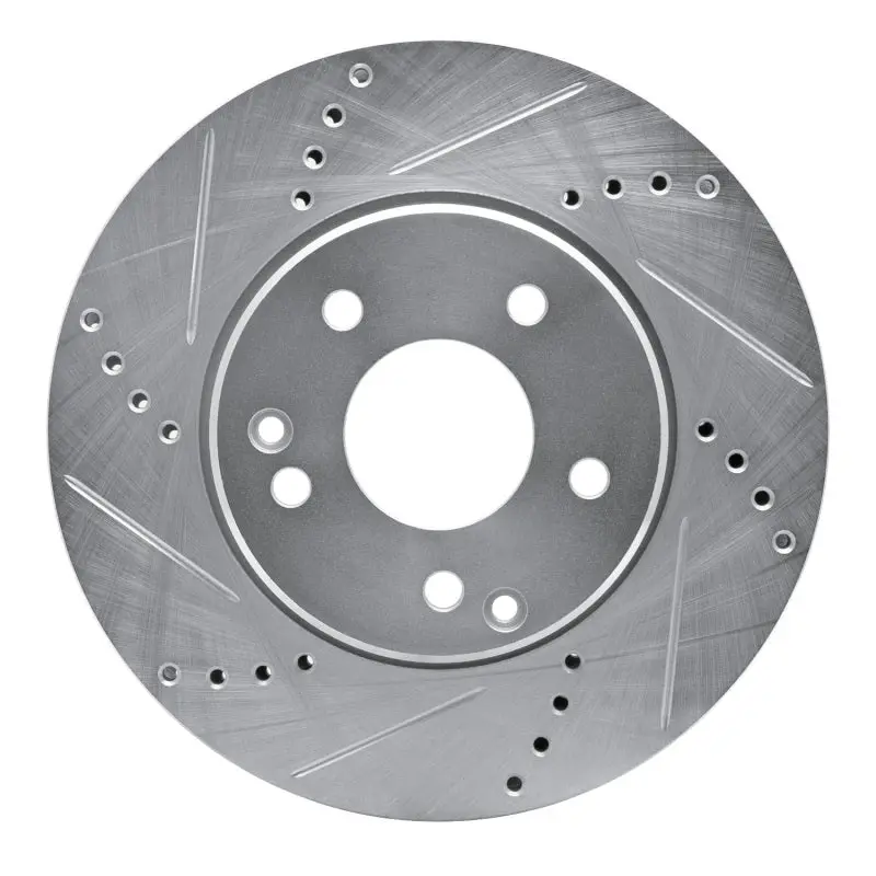 R1 96-15 Mercedes-Benz C240 Front Left Drilled & Slotted Silver Brake Rotor 1
