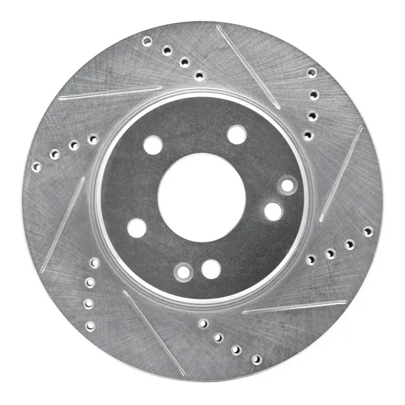 R1 96-15 Mercedes-Benz Slk230 Front Right Drilled & Slotted Silver Brake Rotor 1
