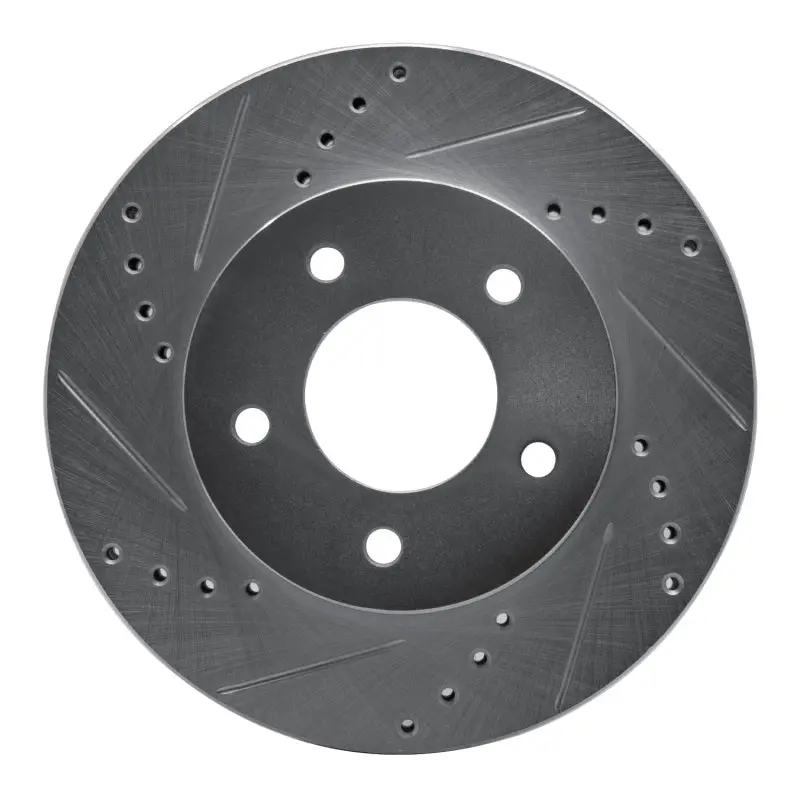 R1 96-98 Mazda Mpv Front Left Drilled & Slotted Silver Brake Rotor 1