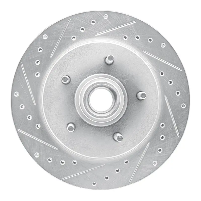 R1 97-00 Ford Expedition Front Left Drilled & Slotted Silver Brake Rotor 1