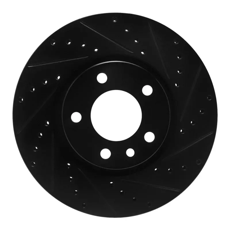 R1 97-01 Cadillac Catera Front Right Drilled & Slotted Black Brake Rotor 1