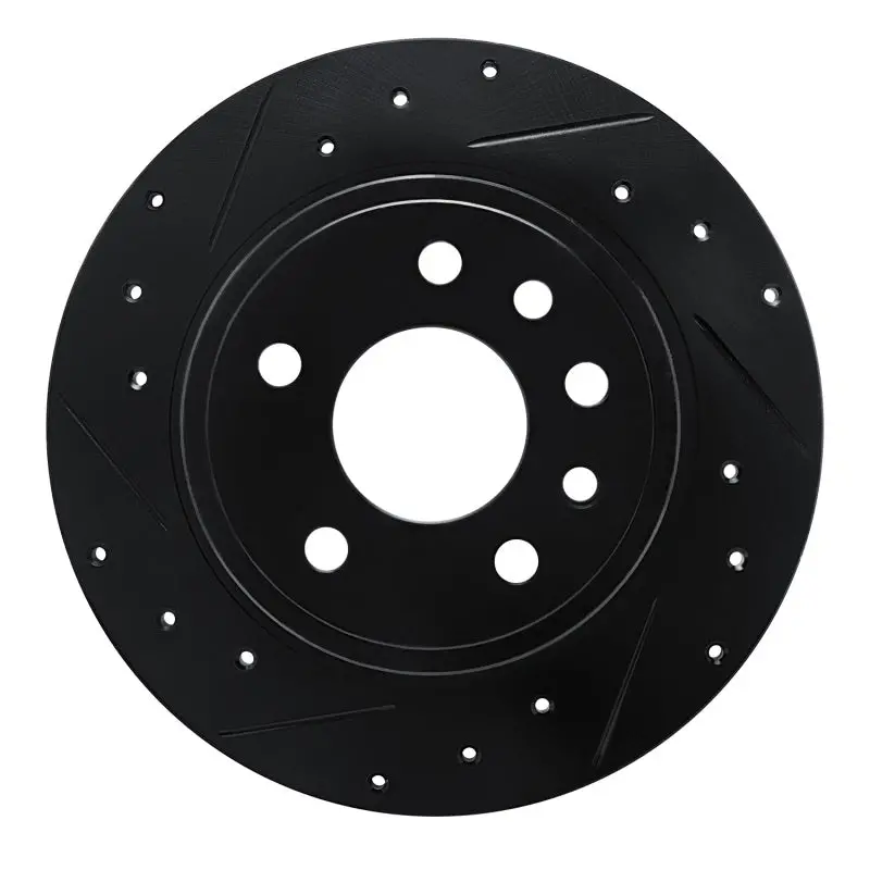 R1 97-01 Cadillac Catera Rear Left Drilled & Slotted Black Brake Rotor 1