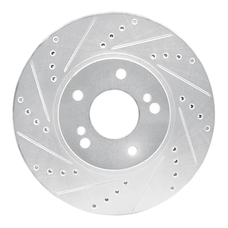R1 97-01 Infiniti Q45 Front Left Drilled & Slotted Silver Brake Rotor 1