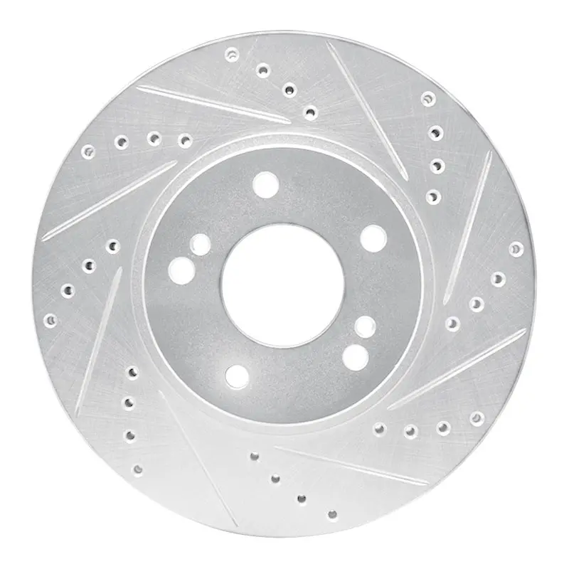 R1 97-01 Infiniti Q45 Front Right Drilled & Slotted Silver Brake Rotor 1