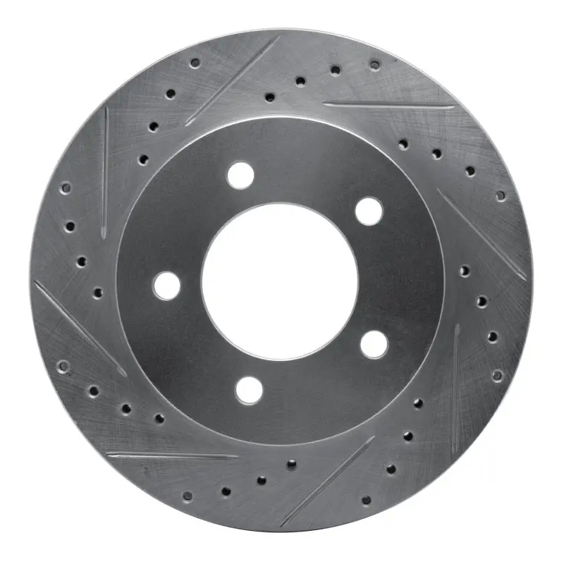 R1 97-02 Ford Expedition Front Left Drilled & Slotted Silver Brake Rotor 1